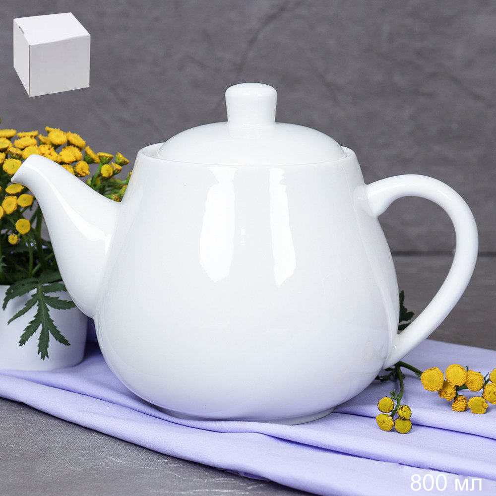Чайник заварочный 800 мл Классика форма офис Белый / GA5-TP /уп 6/24/ костяной фарфор