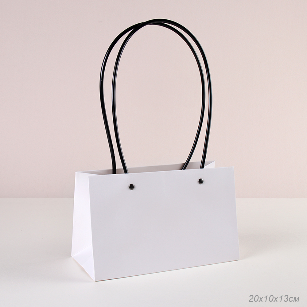 Пакет подарочный для цветов трапеция 13х22х10 / 904-20 /уп 10/300/белый