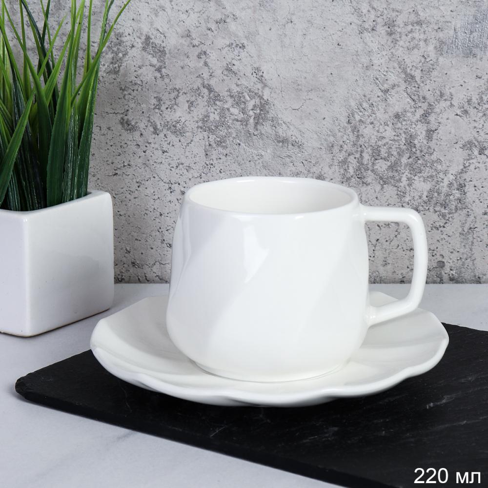 Чайная пара 2 предмета 220 мл ПАРА GH03-220 ПАРА /уп 6/48/ костяной фарфор