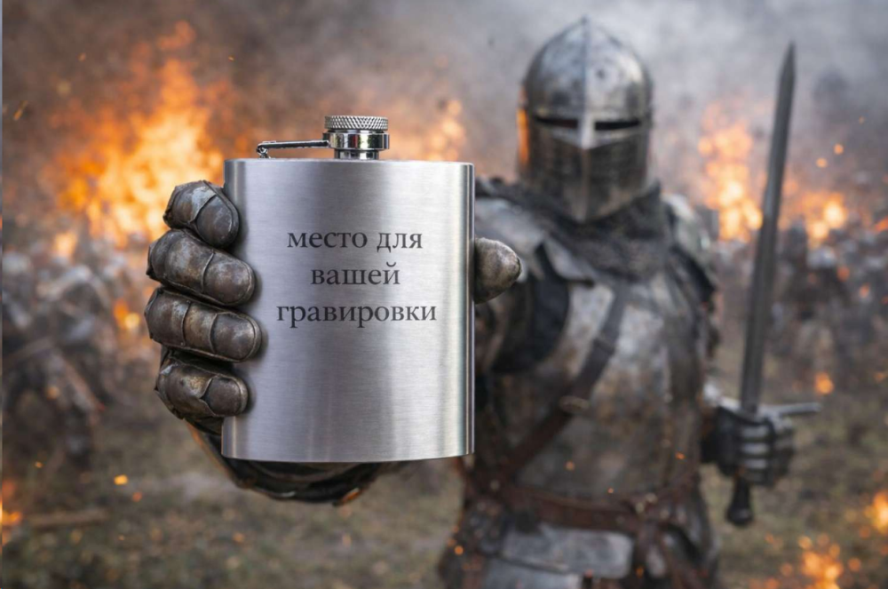 Фляжка для гравировки 280 мл Храбрый Рыцарь / DFL-171 /уп 100/