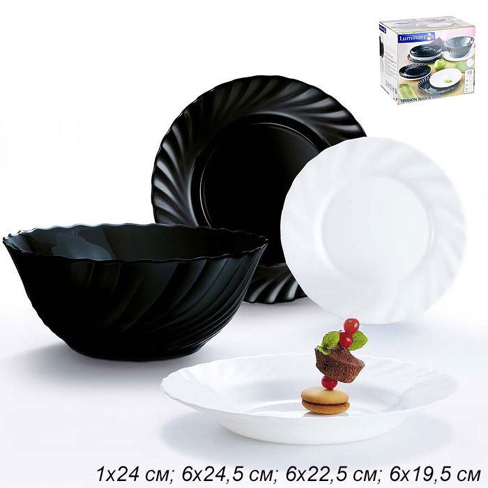 Столовый набор 19 предметов TRIANON Black & White / G8733 /уп 1/ Люминарк