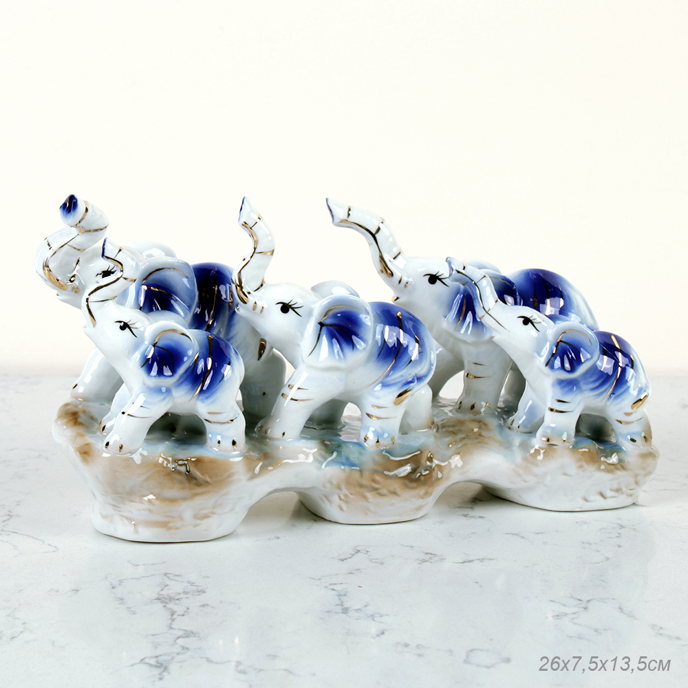 Статуэтка Слоны семья 26х13 см / W124 /уп 24/