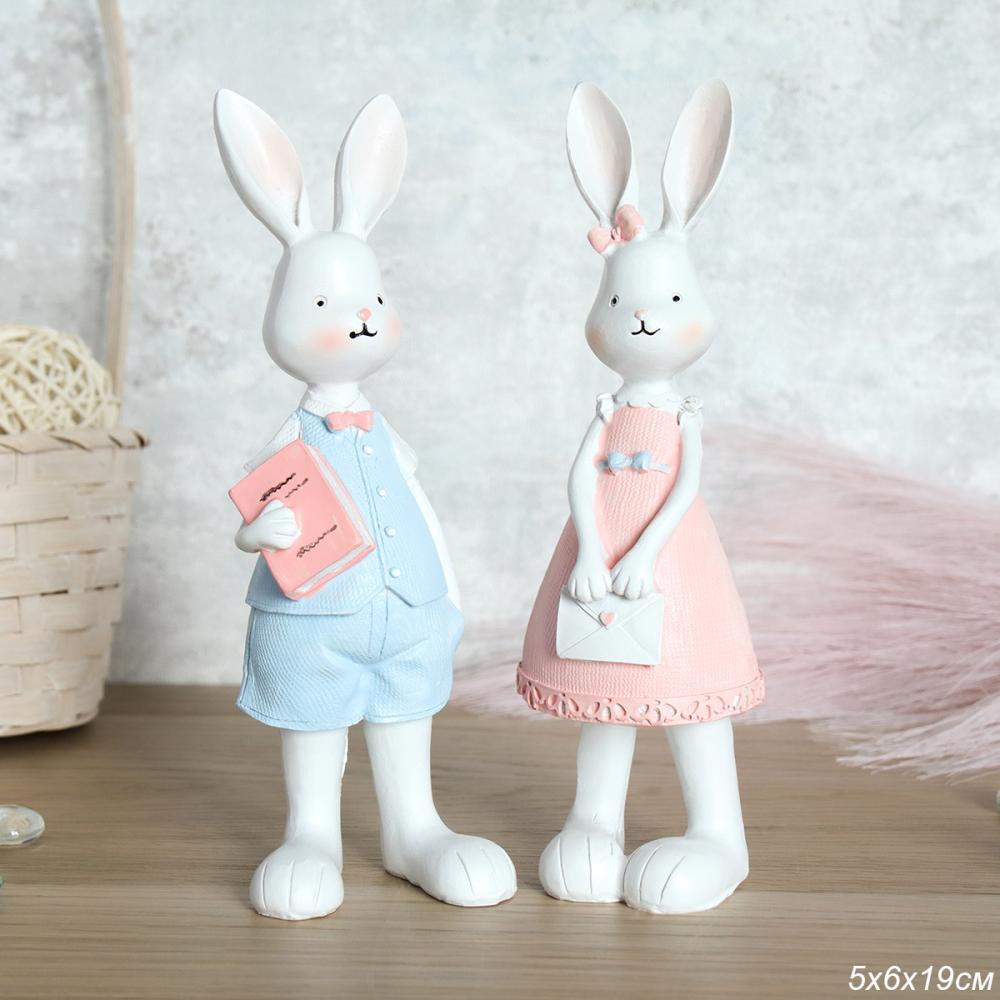 Фигурка Кролик 2 штуки набор 20 см / 9586 /уп 48/