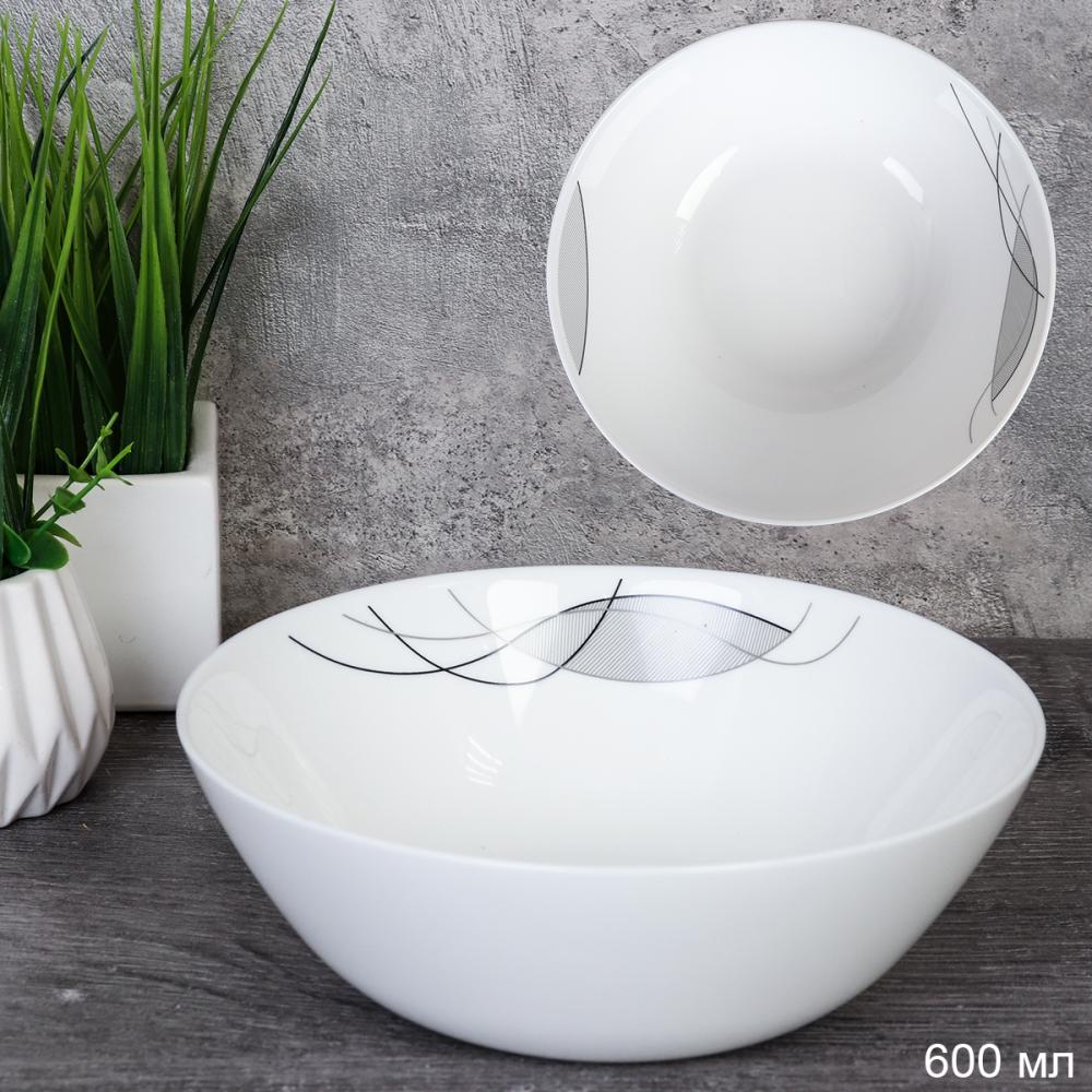 Салатник 600 мл 152 мм Дэй тарелка глубокая / LYGW60 (2029) /уп 6/72/ Абстракция Волны