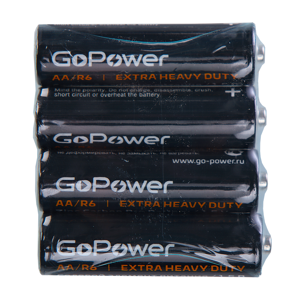 Батарейка GoPower Heavy Duty R6 SP-4 /уп 60/пальчиковые