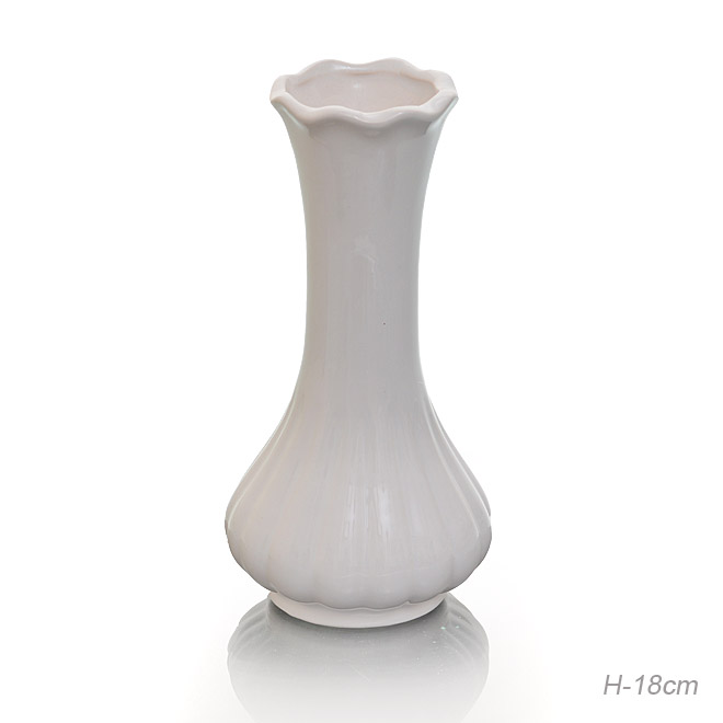 Ваза 18 см / 3165W /уп 6/48/белая