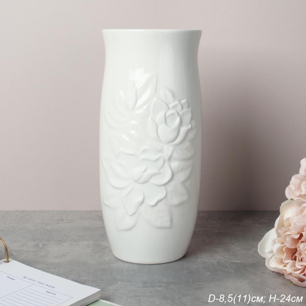 Ваза 24 см Цветы / SDR-18 /уп 20/