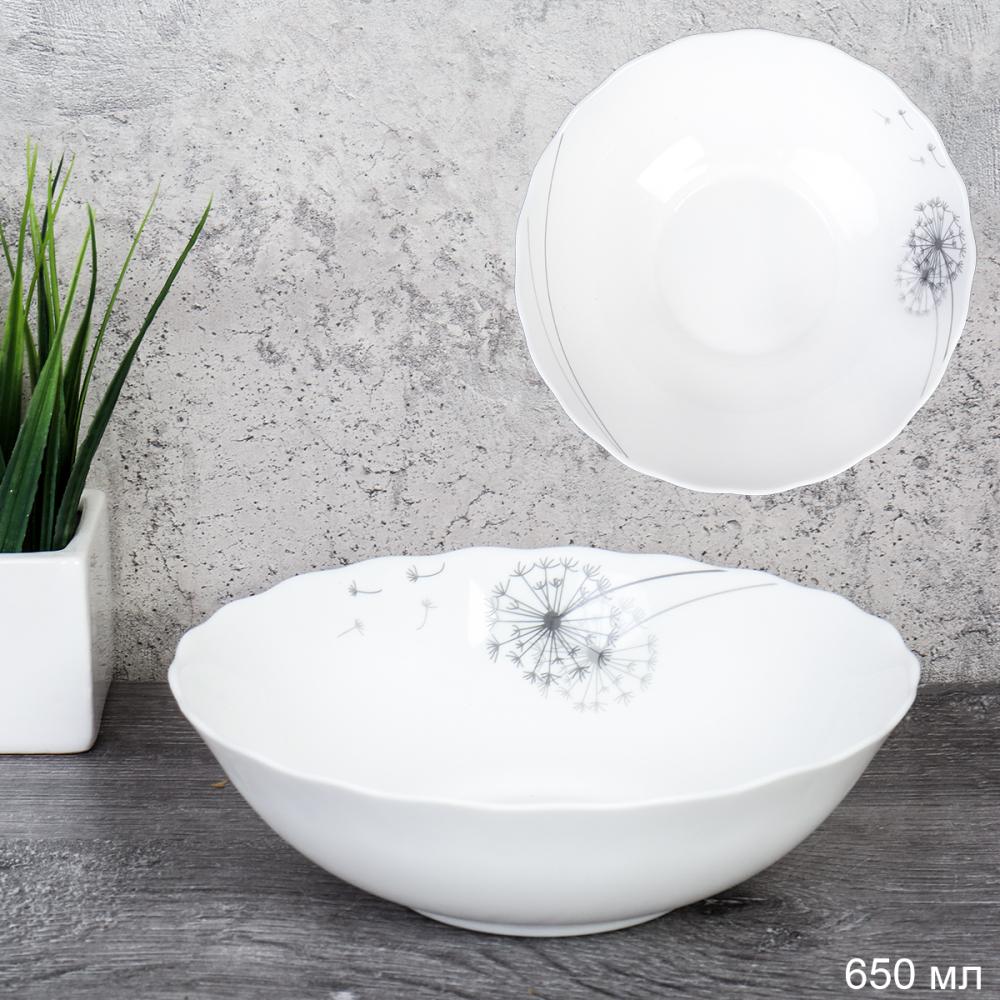 Салатник 650 мл 175 мм тарелка глубокая / HW70 (2028) /уп 48/ Одуванчик
