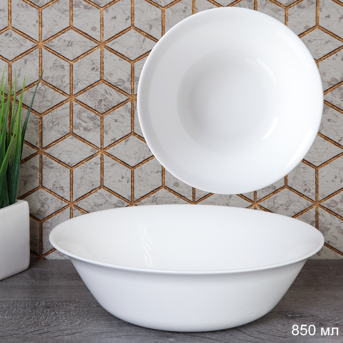 Тарелка глубокая суповая 850 мл 190 мм Глэйд Богатырь / FLPW75 (WHITE) /уп 48/ 735085