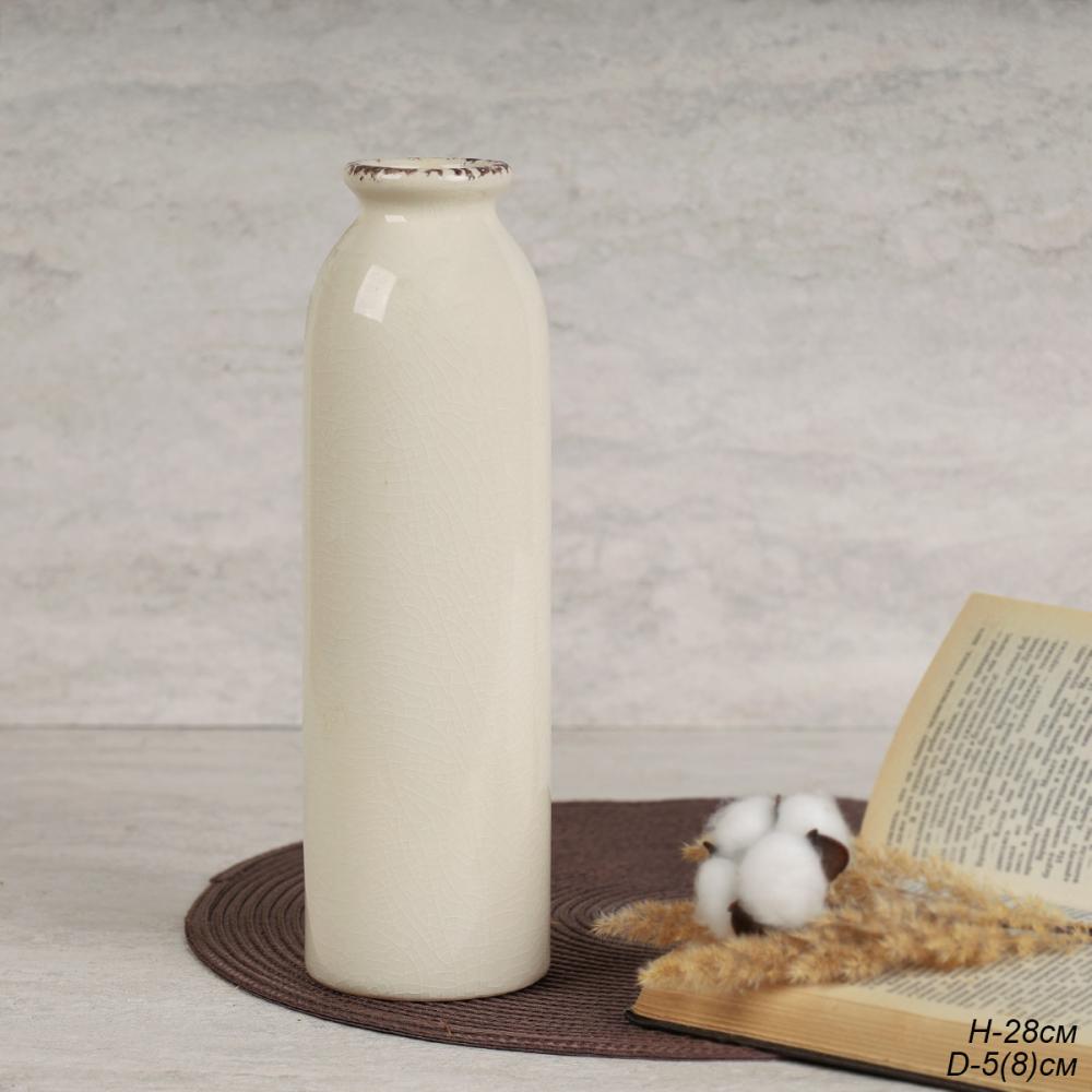 Ваза 28 см бежевая FLM-259 (уп 16) без индивидуальной упаковки