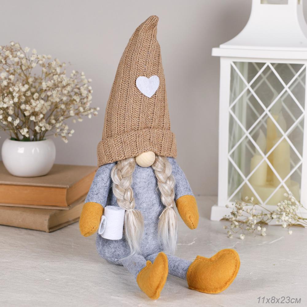 Декоративное украшение Гном 23 см девочка / GH-26/1 /уп 100/новогодний