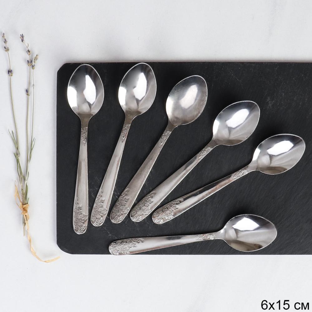 Ложка чайная 6 штук Серебро Кантата / MJT2/уп 100/