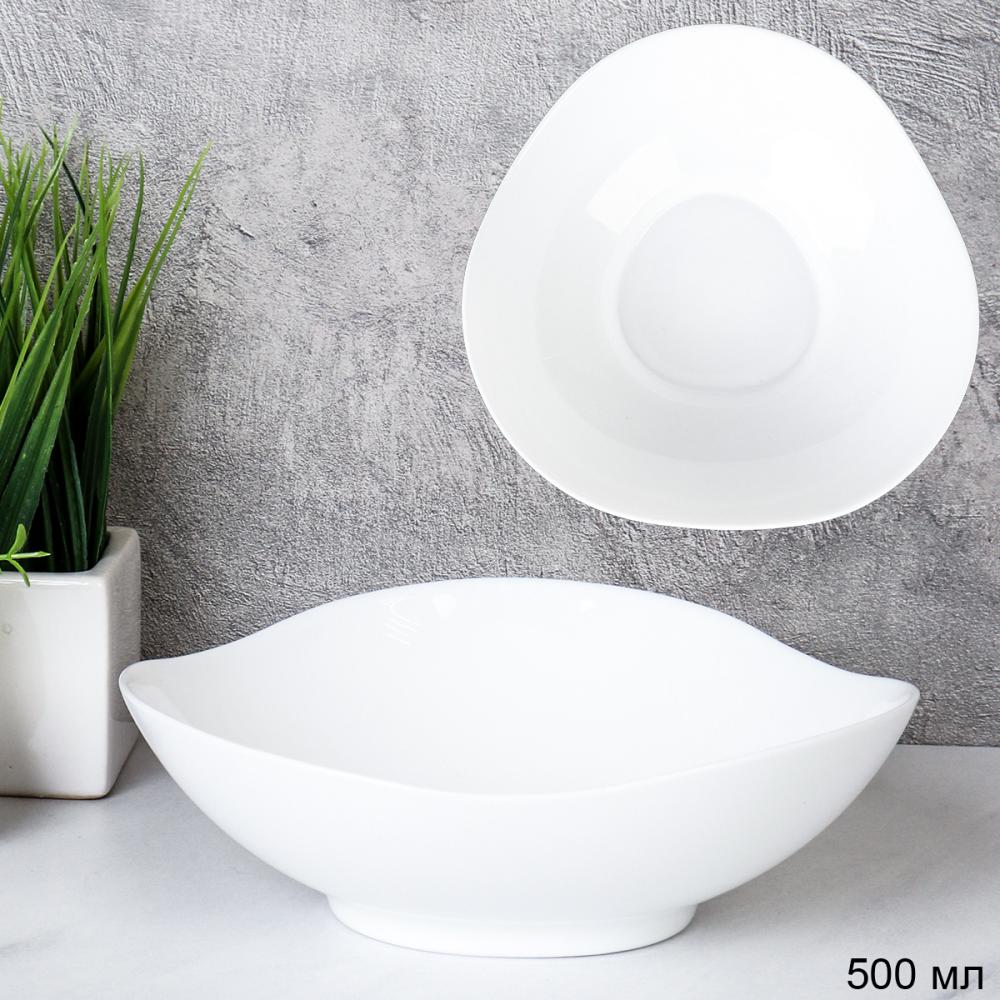 Салатник 660 мл 175 мм Треугольная тарелка глубокая  LXXW70 (WHITE) (уп48)