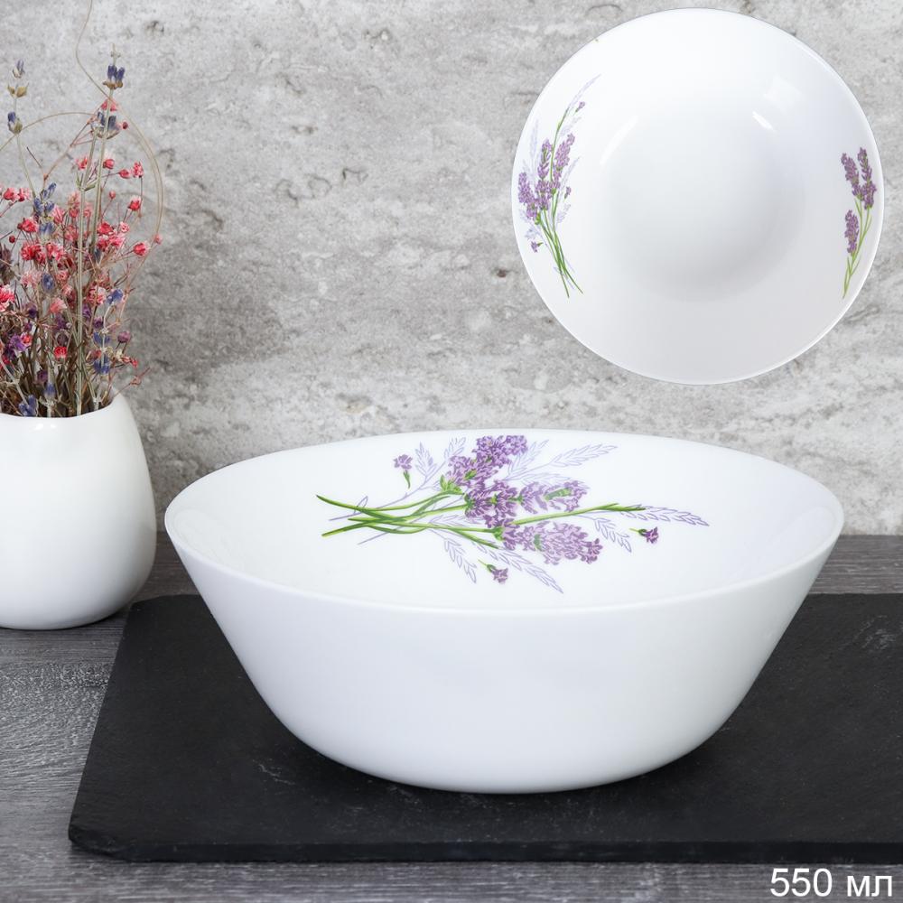 Салатник 550 мл 155 мм ЕВРО тарелка глубокая / LGW-60 (7131-3) /уп 6/72/ Букет лаванды
