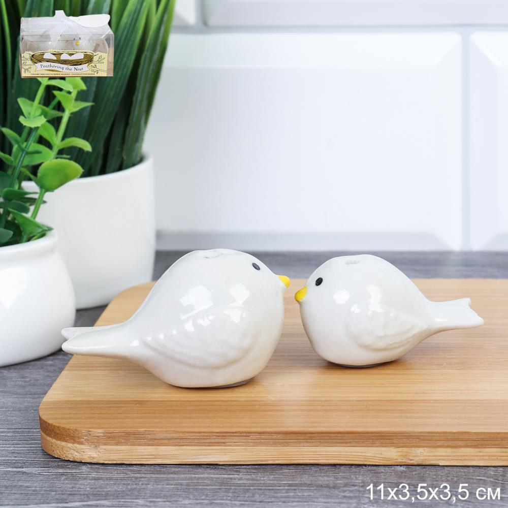 Набор для специй 2 предмета Птички Воробушки / 009 /уп 144/*Ц