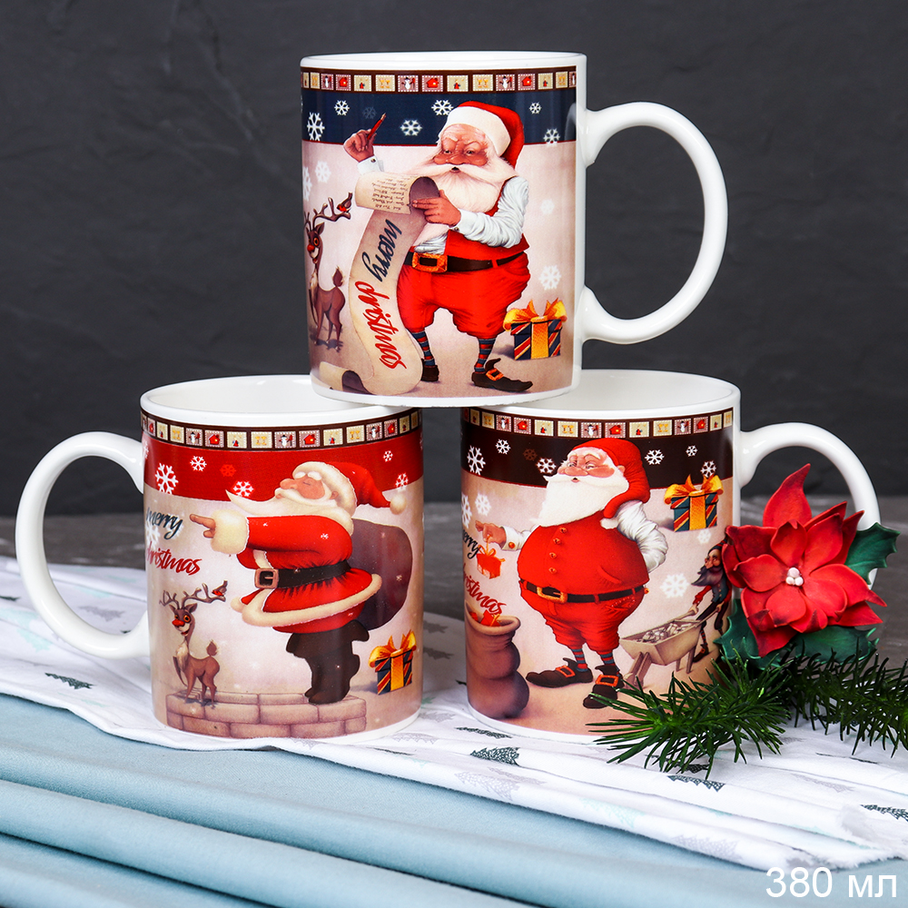 Кружка новогодняя 380 мл / 1188-6-380 /уп 72/ 2 СОРТ