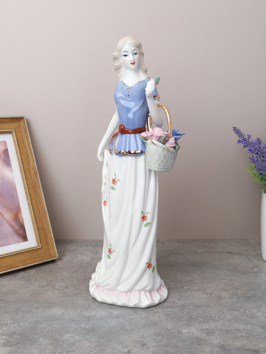 Статуэтка Дама с корзинкой 30 см / XH-0818 /уп 24/