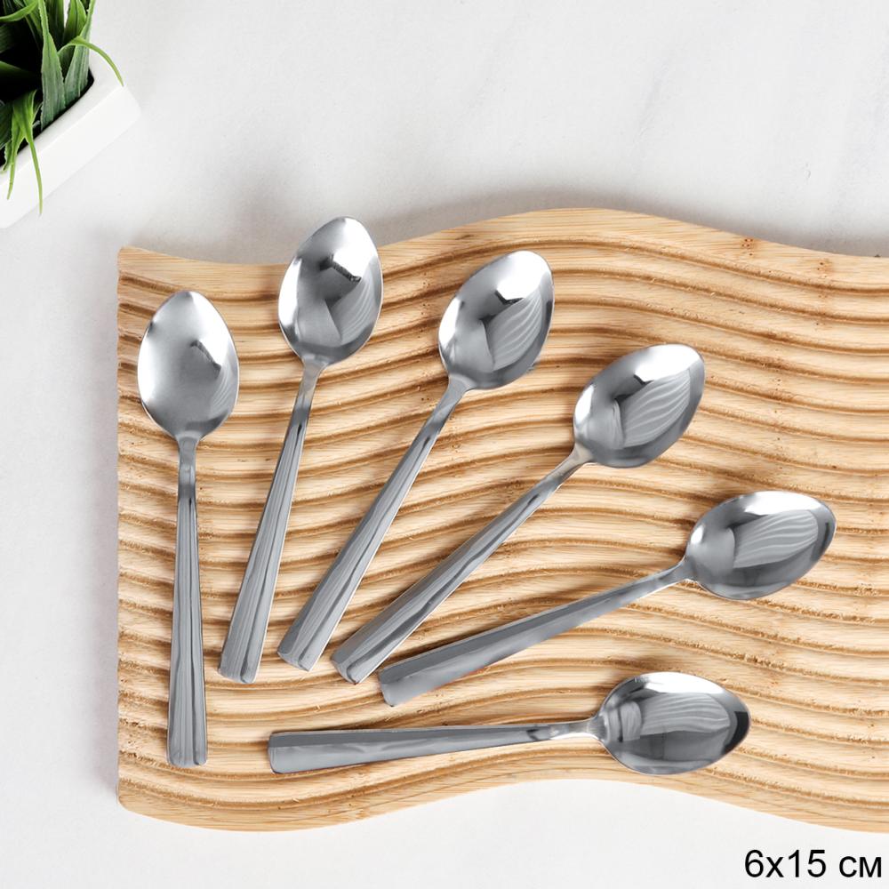 Ложка чайная 6 штук Серебро Сюита Глянец / JMFB0501 /уп 100 / 410