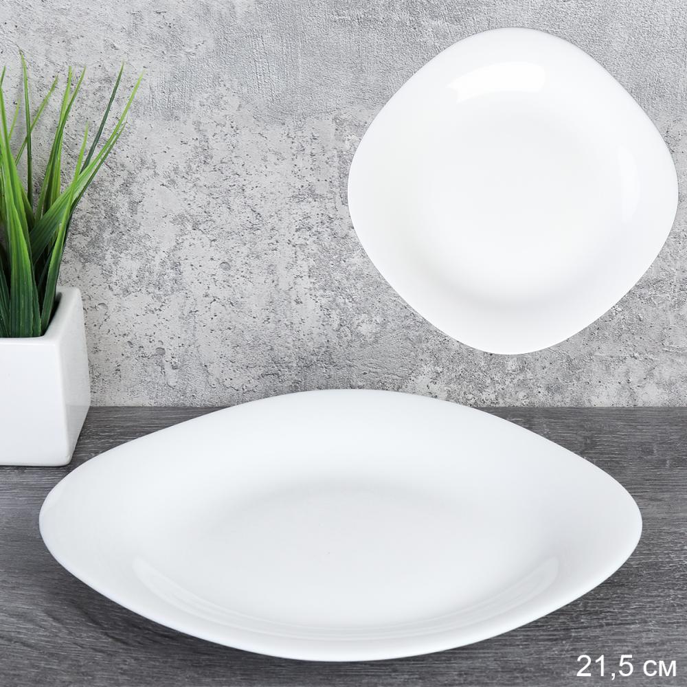 Тарелка квадратная 215 мм плоская белая / KWH85 (white ) /уп 48/