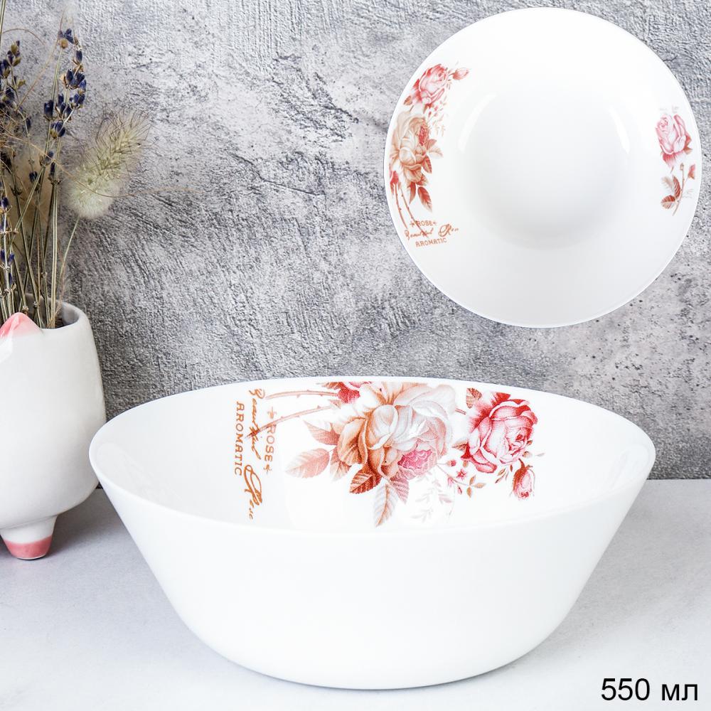 Салатник 550 мл  Евро тарелка глубокая / EVR60 (2024) /уп 6/72/ Чайная роза