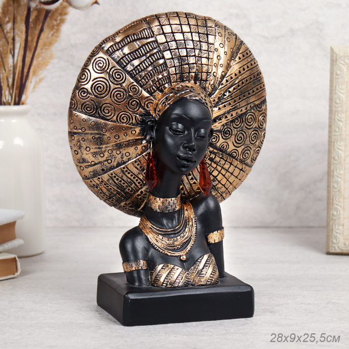 Статуэтка Африканка 8х9х25 / LY222316 / бюст / 718019  / НАРУШЕНА упаковка