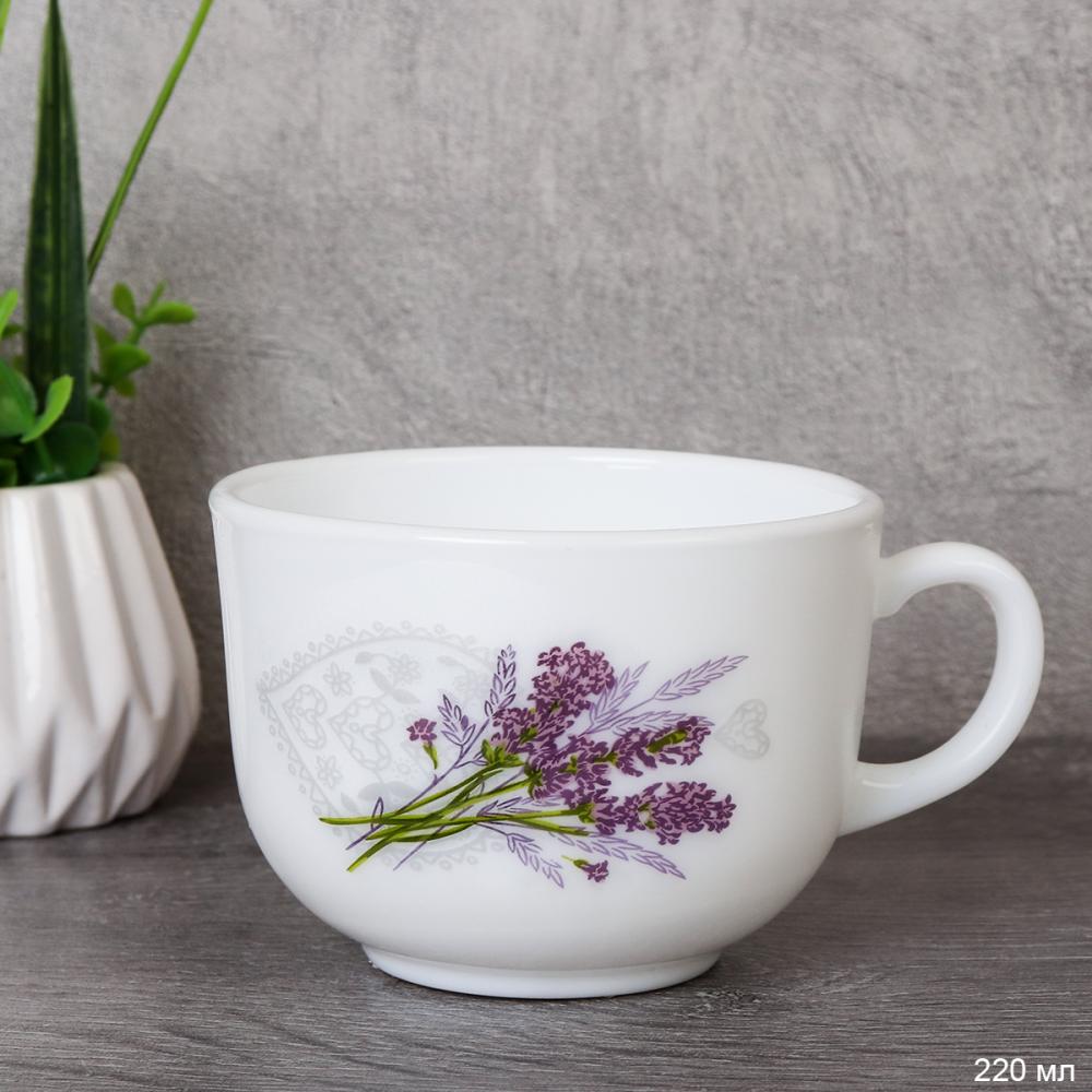 Кружка 220 мл Чашка чайная CB210 (7131) /уп 6/72/ Лаванда