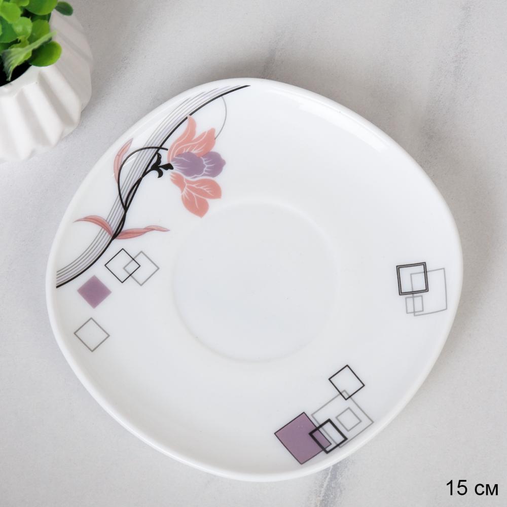 Блюдце квадратное/ 16/865220 (6834) /уп 2/ Абстракция геометрия