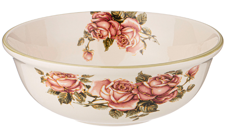 Салатник 1350 мл Корейская роза / 358-1996 /уп 8/ 21,5*21,5*7,5 см