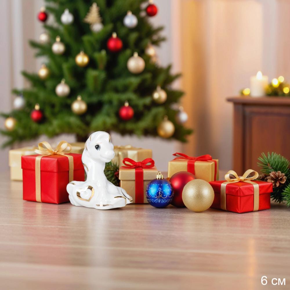 Статуэтка Лошадь 6 см с сердцем / B5471 /уп 240/Символ года 2026