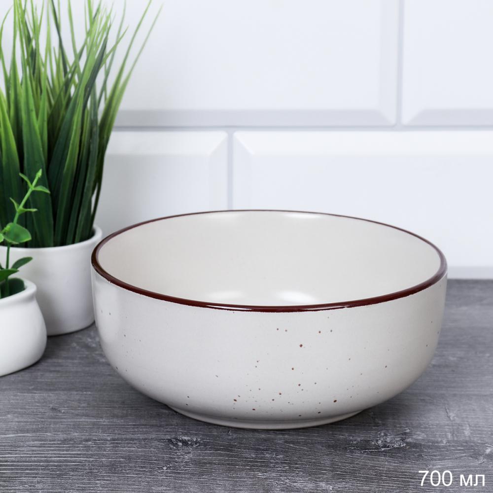 Тарелка глубокая суповая 750 мл 152 мм / set 3200 20/1500/ Точки шоколад