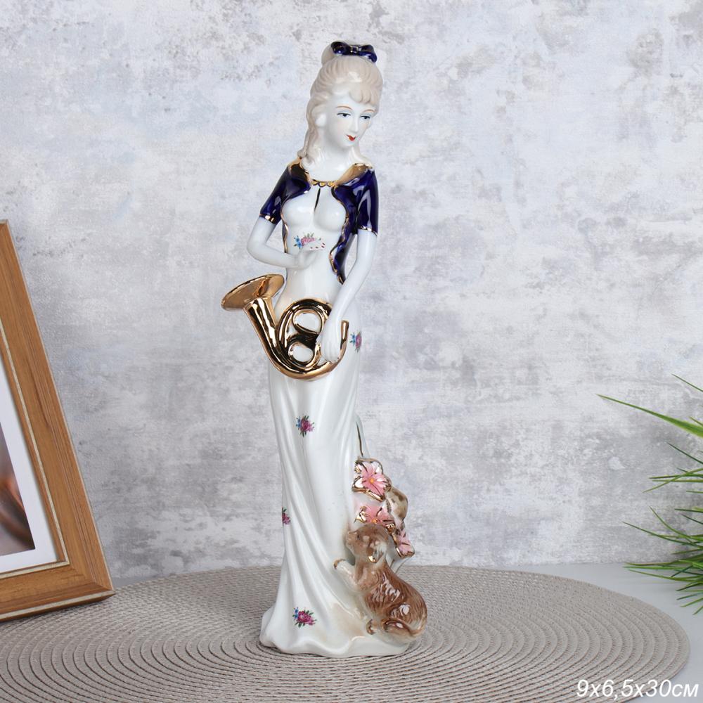 Статуэтка Дама музыкант 30 см / 141104 /уп 24/