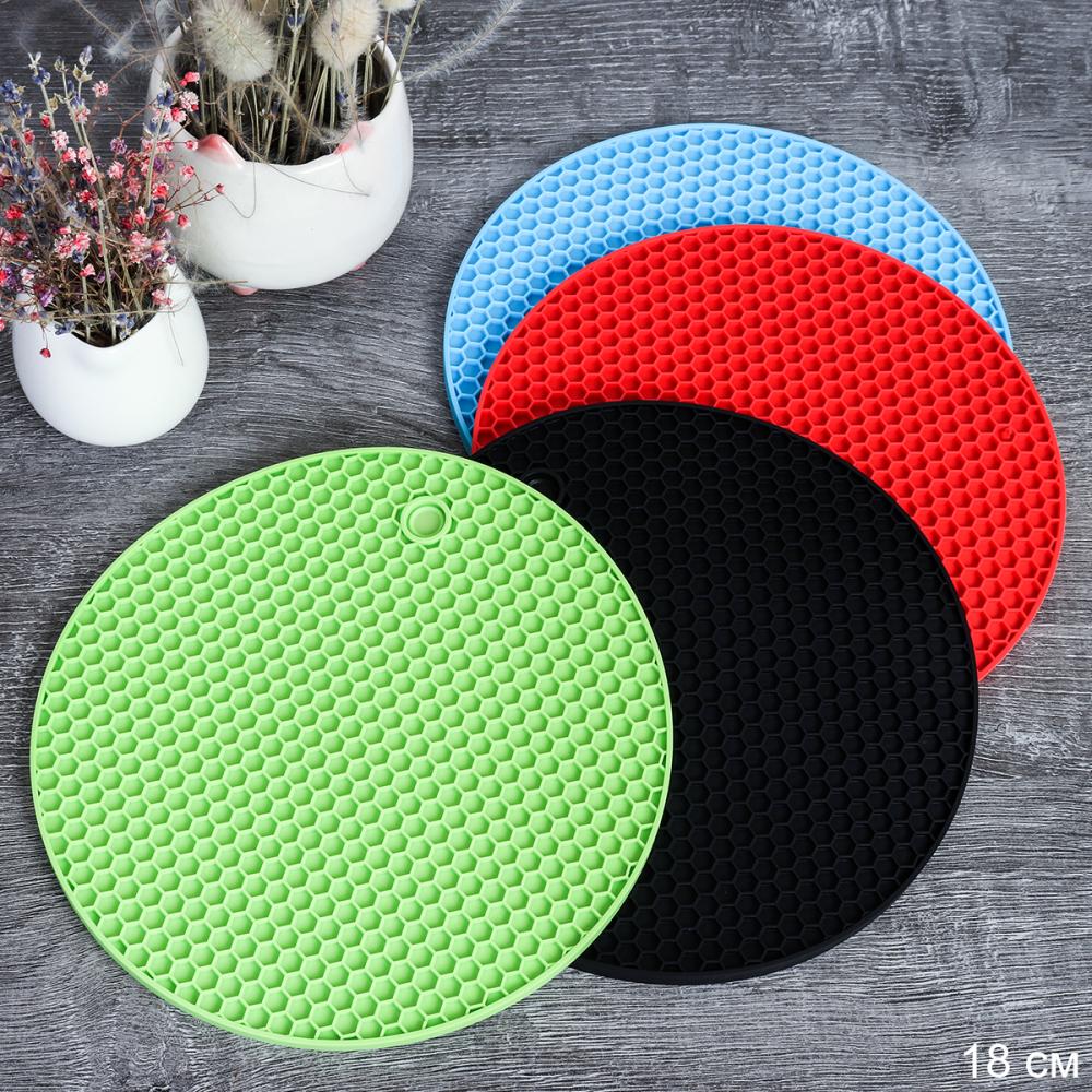 Подставка под горячее 18х0,6 см силиконовая / LS-616 /уп 300/ 0,6 см/ 715171