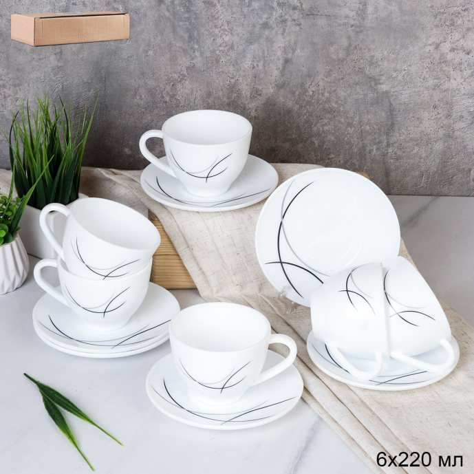 Кружка 250 мл / GRAY-GB220/12 (7267-2) / Полосы классика / ШТУЧНО