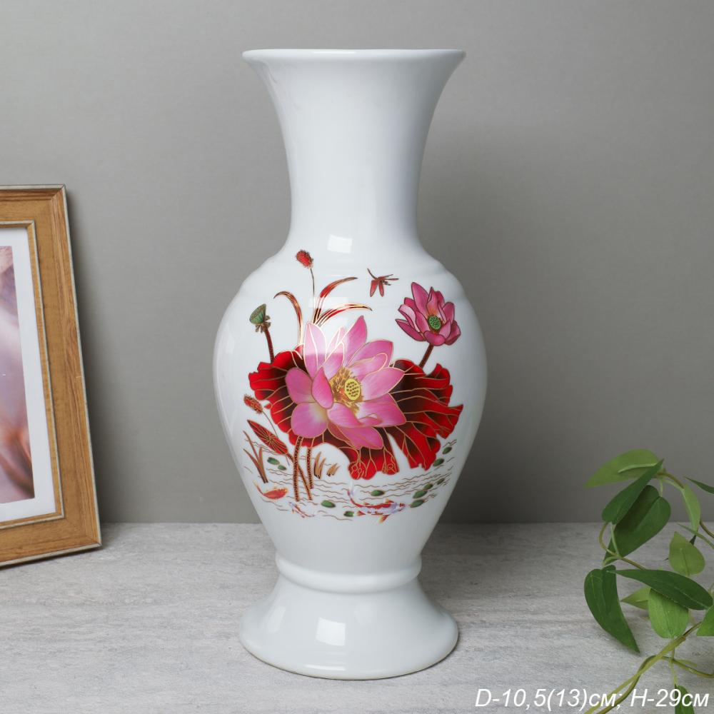 Ваза 25 см Цветы / WRF-153 /уп 3/