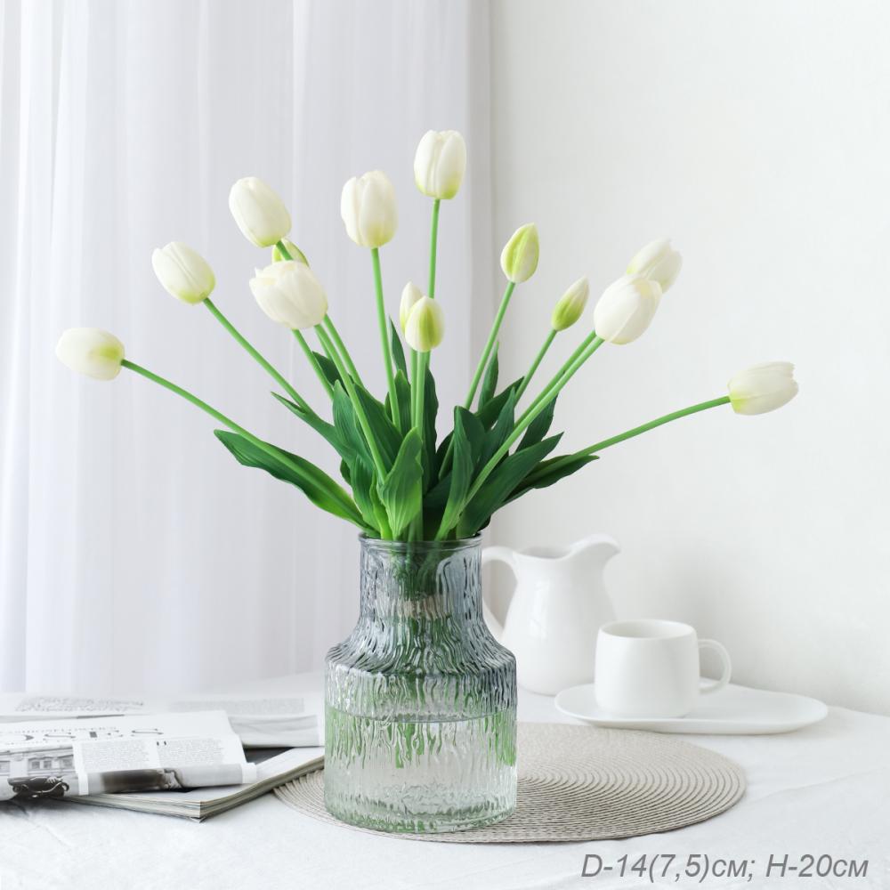 Ваза для цветов 20 см серая / WRD-104 /уп 24/ без индивидуальной упаковки