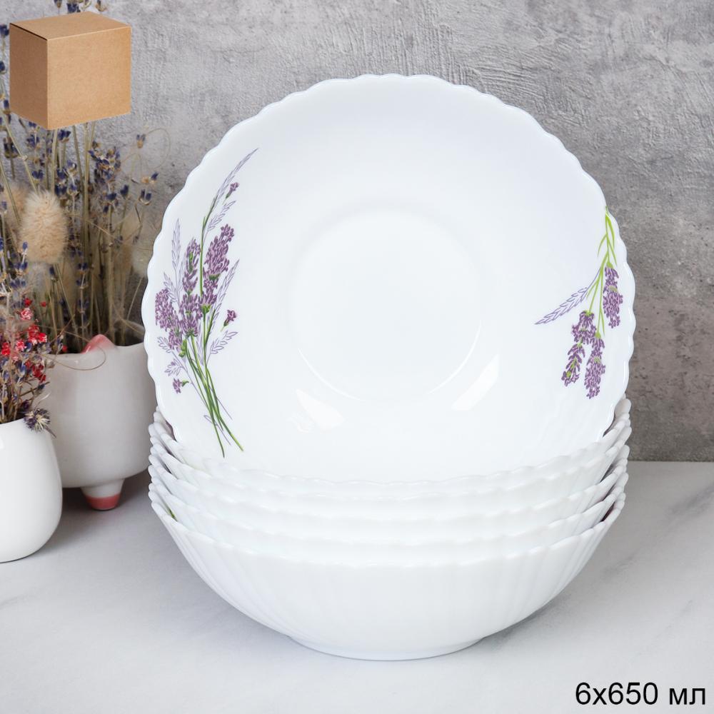 Набор суповых тарелок 6 штук 650 мл / TW-70 (7131-3) /уп 8/ Букет лаванды/721997
