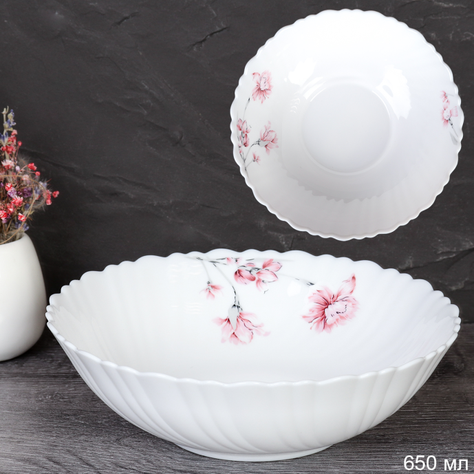 Набор суповых тарелок 6 штук 650 мл 175 мм / TW-70 (7208) /уп 8/ Садовая гвоздика