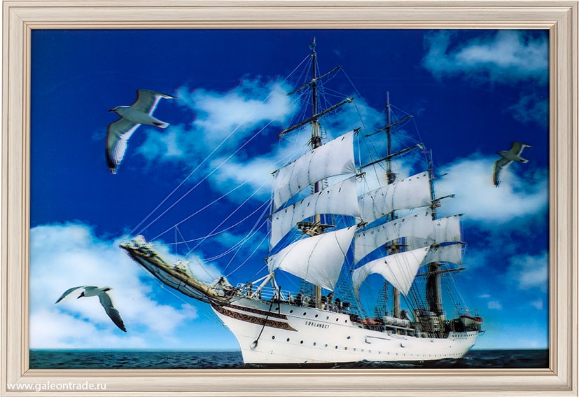 Картина 5D 40х60  FJX6103 Фрегат / ZR8843B-339350 /