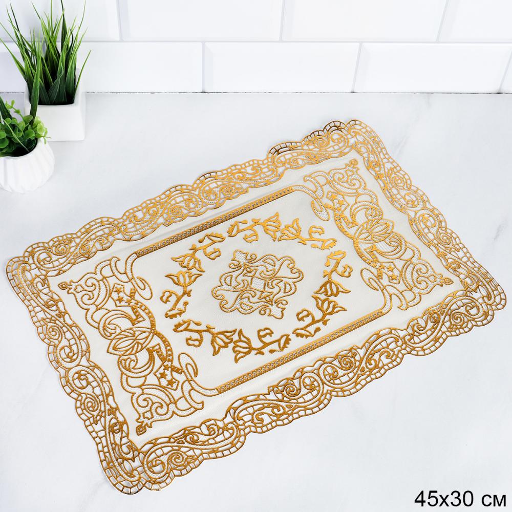Салфетка для сервировки стола 30x45 см 10 штук набор / YG-151 /уп 60/золото