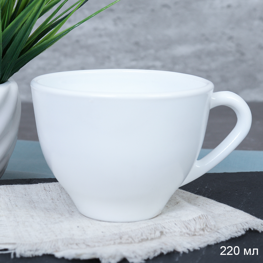 Кружка 220 мл Чашка чайная белая / GB220 (WHITE) /уп 12/