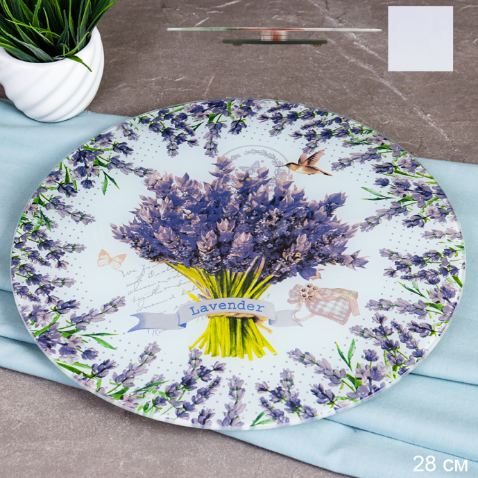 Блюдо сервировочное вращающееся 28 см для брускетт, канапе, нарезки / SL3011 DD132  /уп 12/ Лаванда / 712797