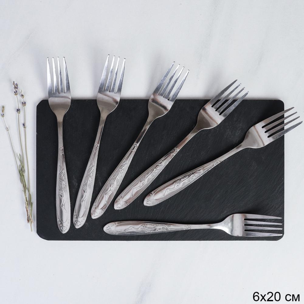 Вилка столовая 6 штук Серебро Феникс / MJT7 /уп 100/