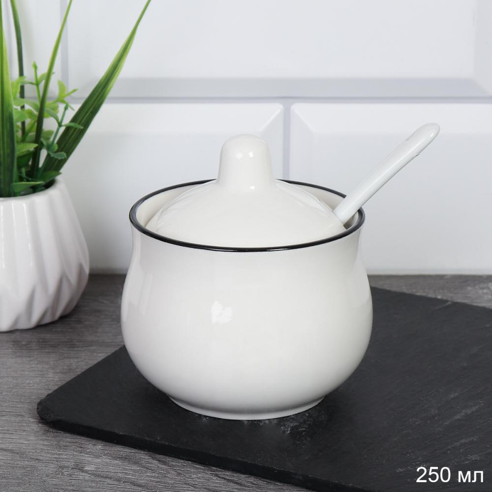 Сахарница с ложкой 250 мл / EWQ-24 /уп 120/