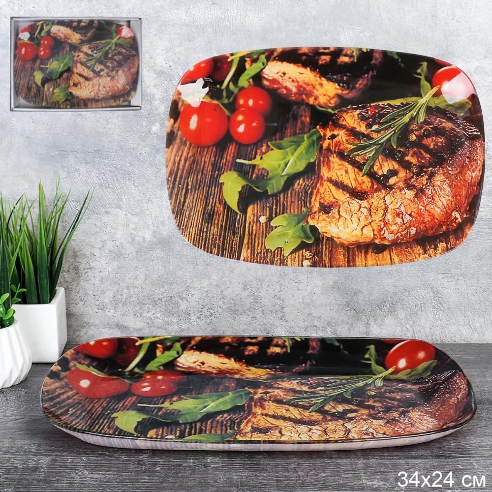 Блюдо прямоугольное глубокое 34х24 см / S445014C-T317W /уп 12/