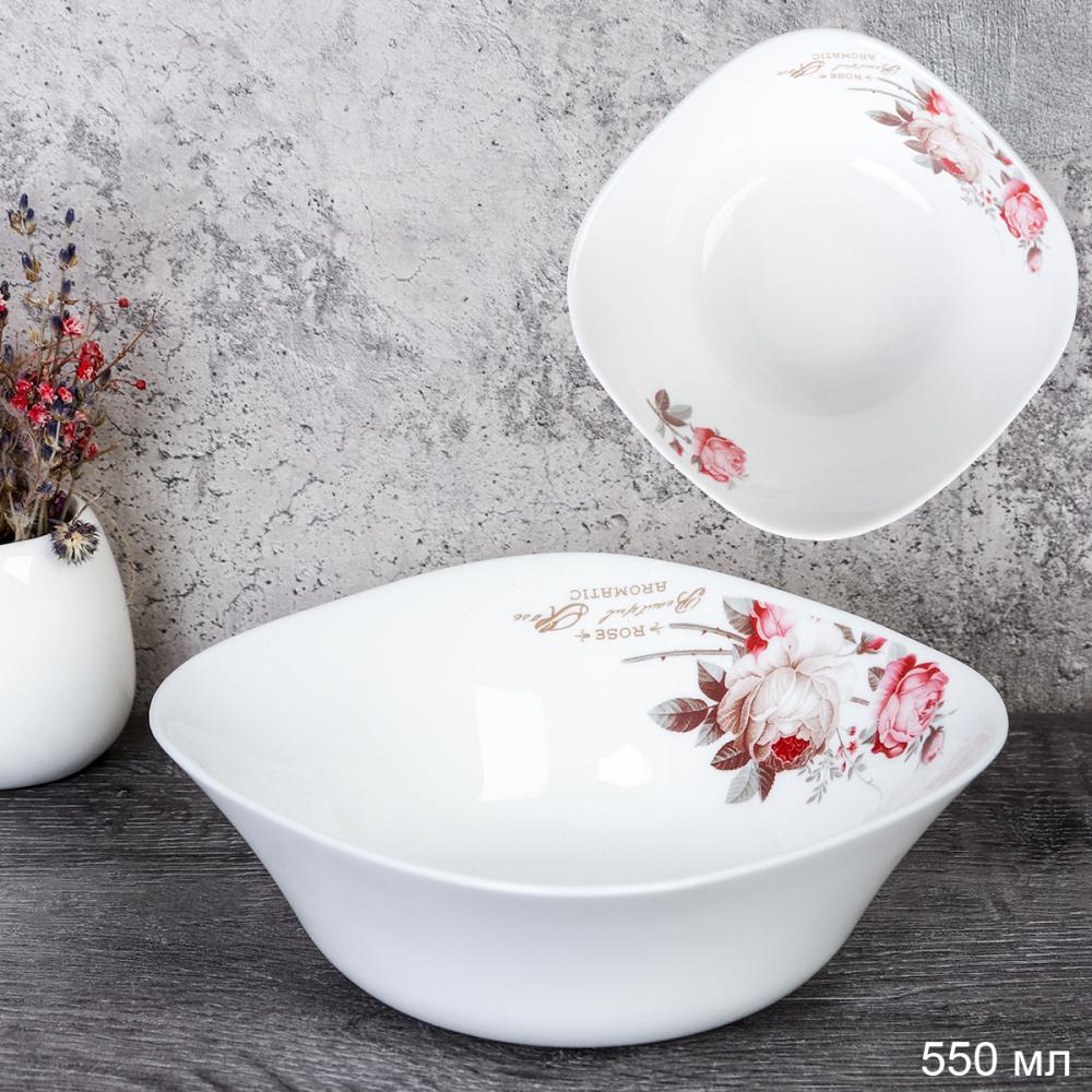 Салатник квадратный 550 мл 152 мм тарелка глубокая / FSW-65XN (6916) /уп 6/60/ серия Чайная роза