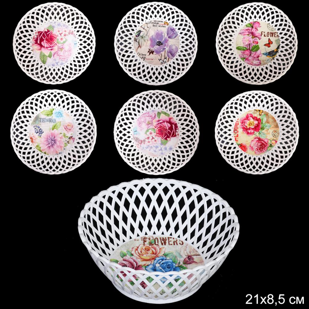 Ваза корзина 20х8 см / JCA613 /уп 200/белая