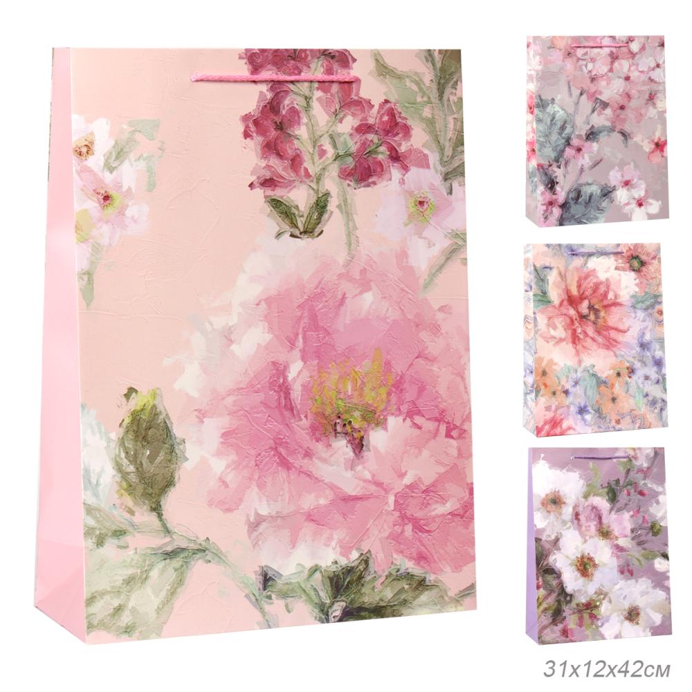 Пакет подарочный 31x42x12см Цветы / 5310XL /уп 12/300/