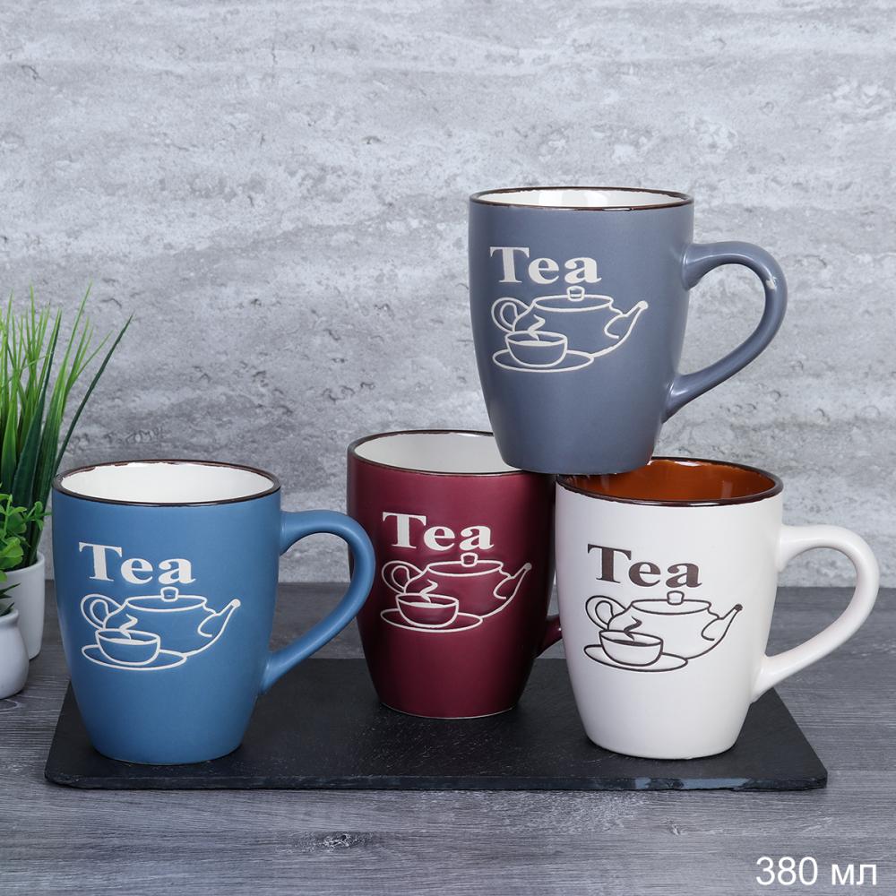 Кружка 350 мл  / 2250-4 /уп 12/36/ Чай 4 цвета микс