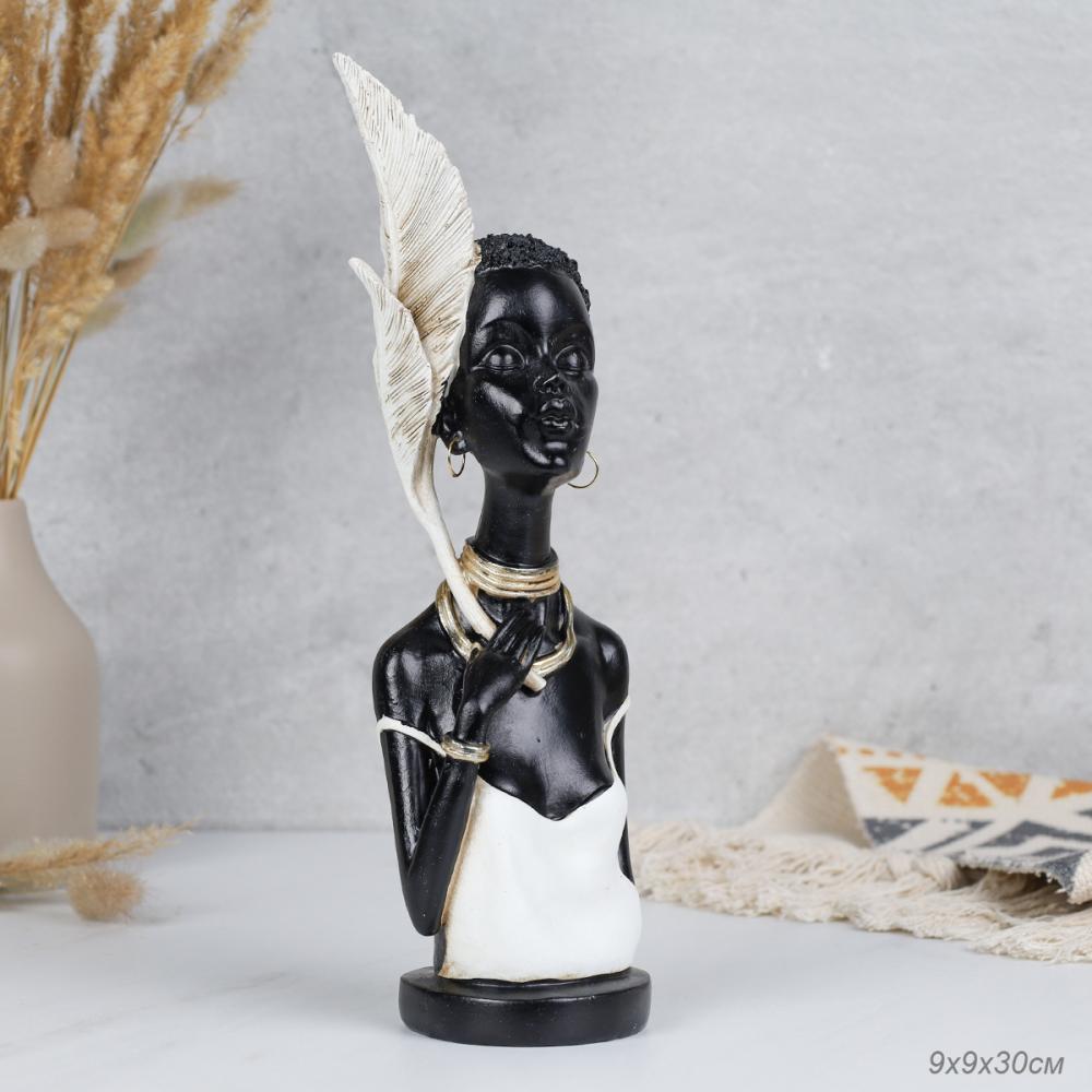 Статуэтка Африканка 9х9х30 см / LY240301-F /уп 24/ бюст