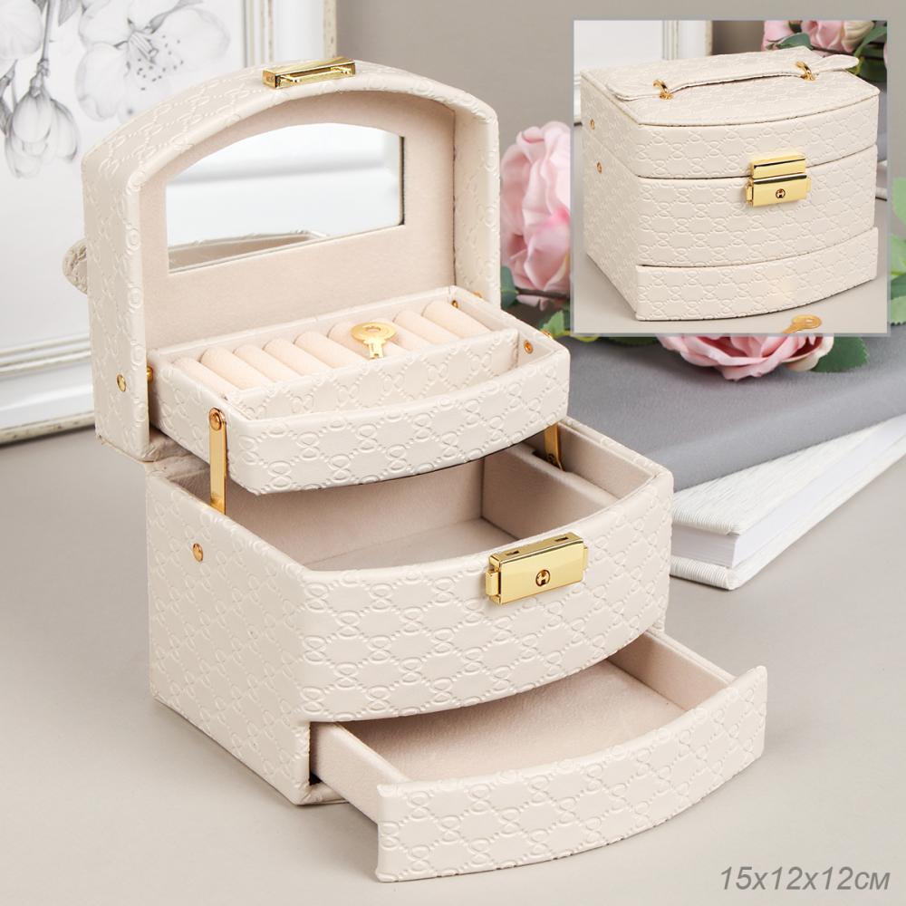 Шкатулка для украшений 15х12х12 см / Q051/уп 48/ Белая/ 722777